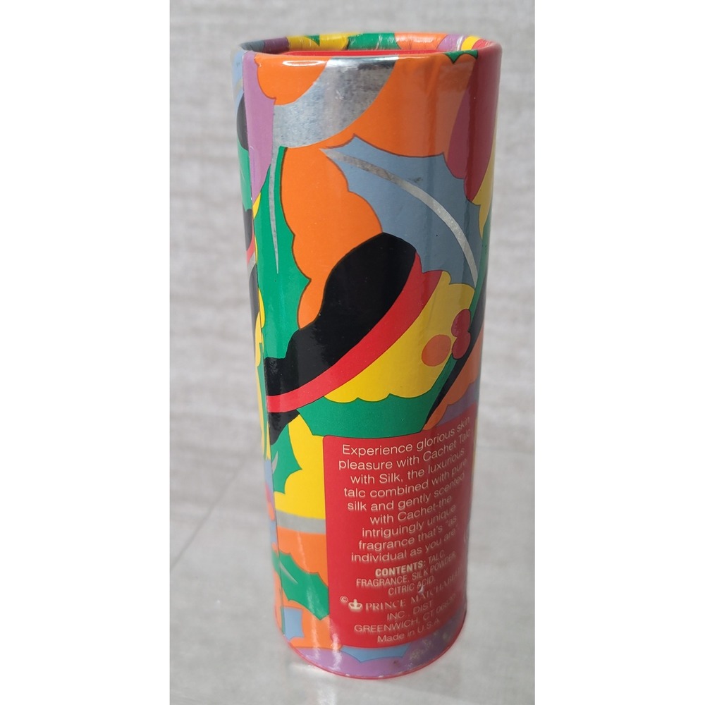 RARE Vintage Prince Matchabelli Cachet Talc with Silk 3 oz 90's Pop Art Design - Picture 4 of 9
